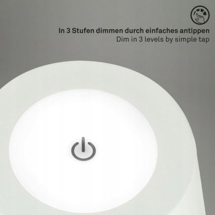 Briloner 1438016 - LED prigušiva dodirna podna lampa 3u1 LED/3,5W/5V IP44 3000K 38-130 cm bela