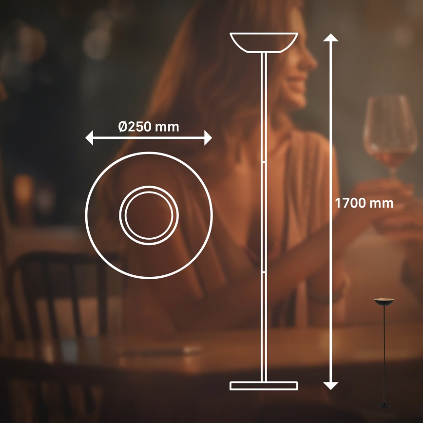 Briloner 1500015 - LED prigušiva stojeća lampa ESTATE LED/8W/5V 4000 mAh crna