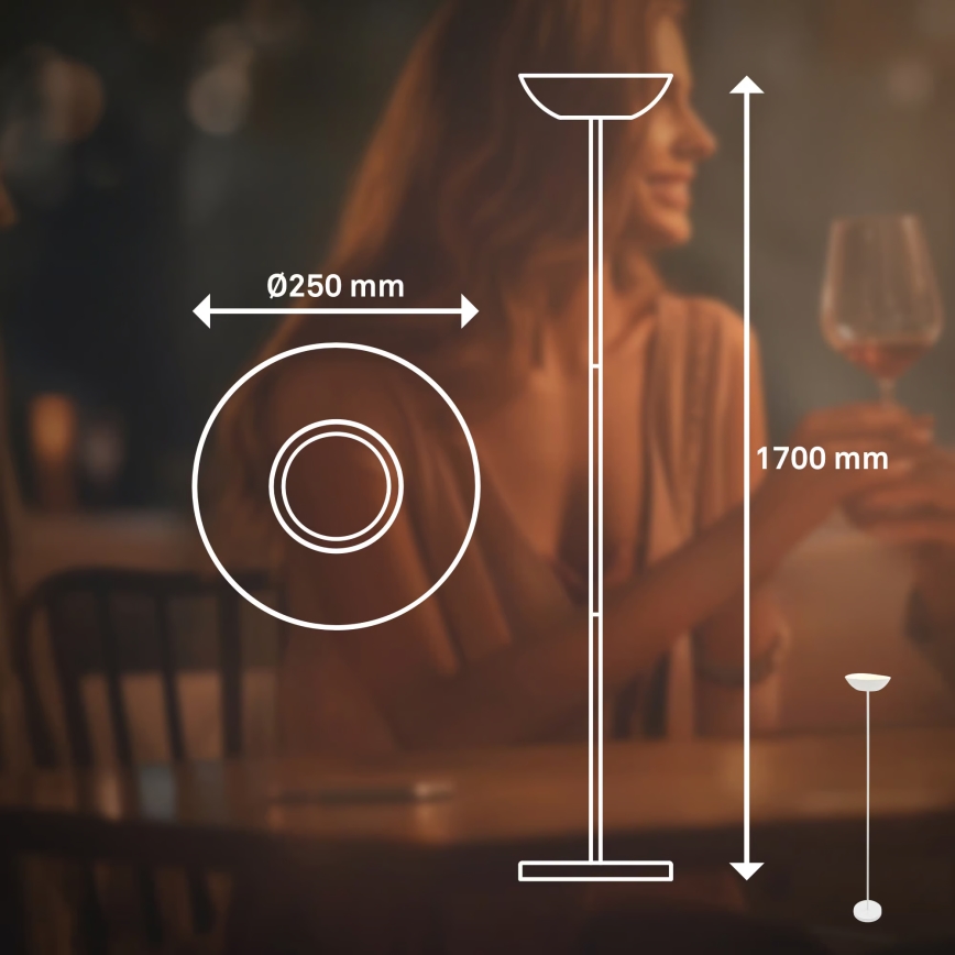 Briloner 1500016 - LED prigušiva podna lampa ESTATE LED/8W/5V 4000 mAh bela