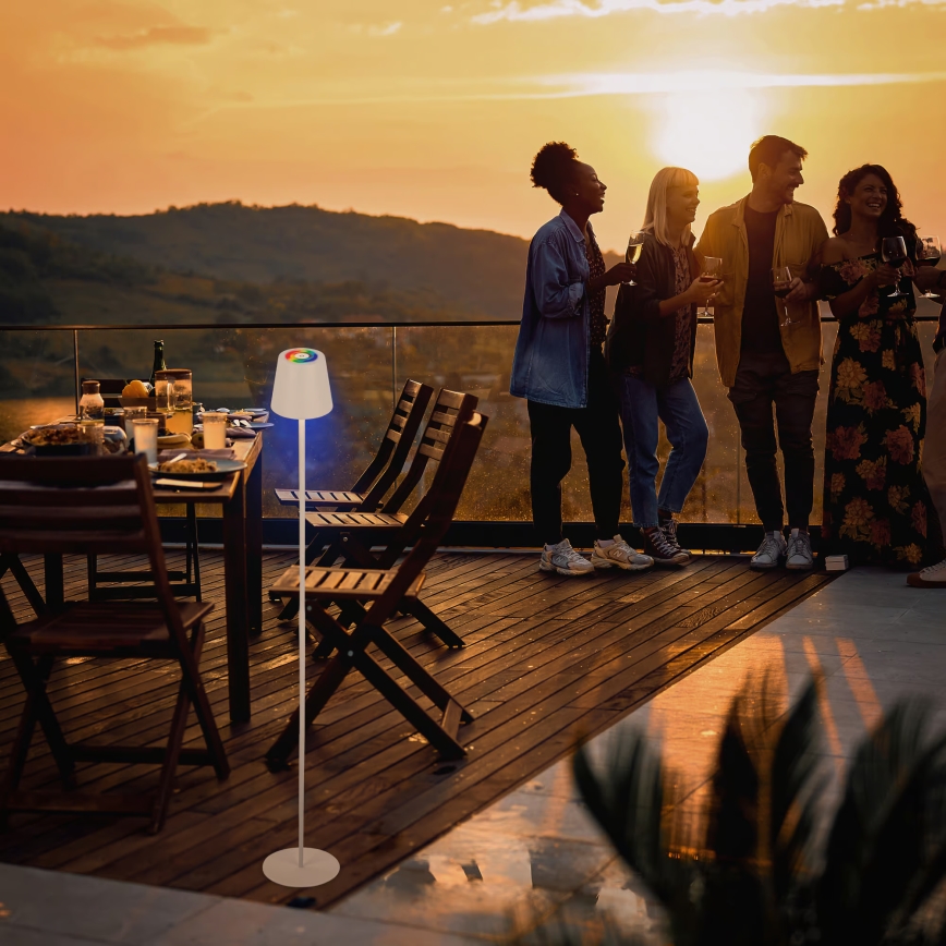 Briloner 1507016 - LED prigušiva podna lampa KIKI LED/4,3W/5V IP44 2600 mAh bela