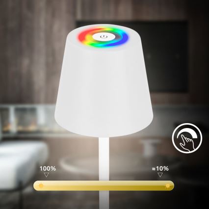 Briloner 1507016 - LED prigušiva podna lampa KIKI LED/4,3W/5V IP44 2600 mAh bela