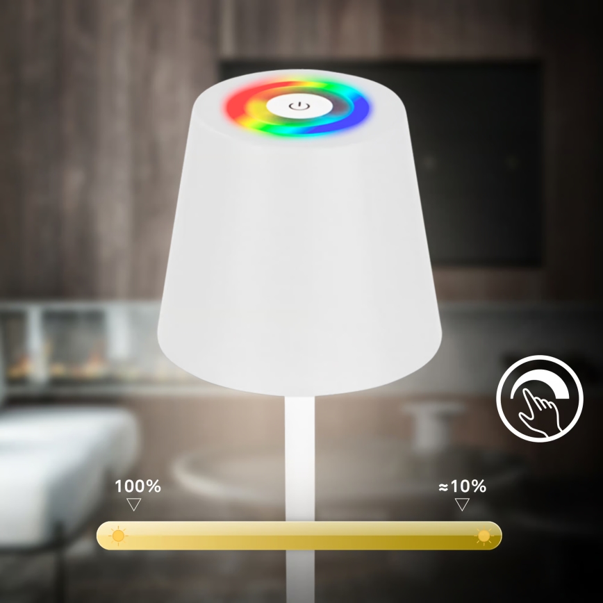 Briloner 1507016 - LED prigušiva podna lampa KIKI LED/4,3W/5V IP44 2600 mAh bela