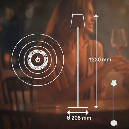 Briloner 1507016 - LED prigušiva podna lampa KIKI LED/4,3W/5V IP44 2600 mAh bela