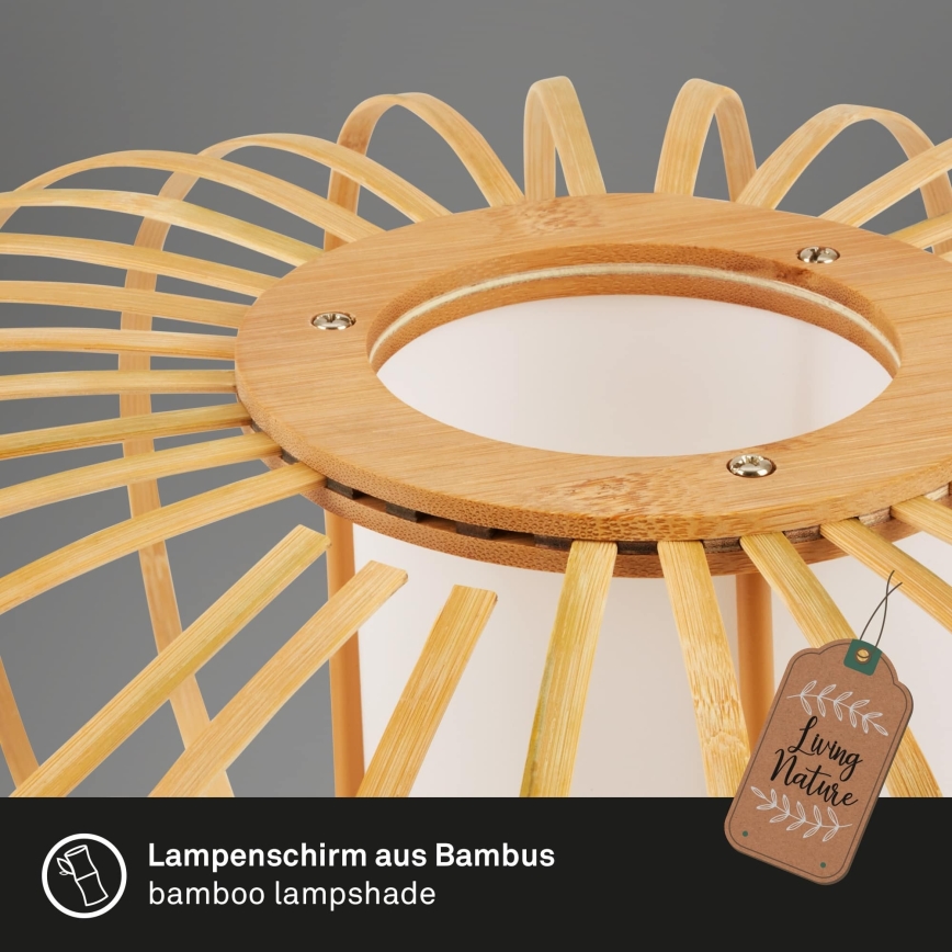 Briloner 1759011 - Podna lampa 1xE27/10W/230V bambus/crna