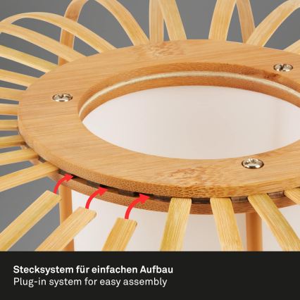 Briloner 1759011 - Podna lampa 1xE27/10W/230V bambus/crna