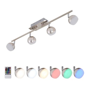 Briloner 2040-042 - LED RGB prigušiva ugradna spot svetiljka BAFFLE 4xLED/3,3W/230V + daljinski upravljač
