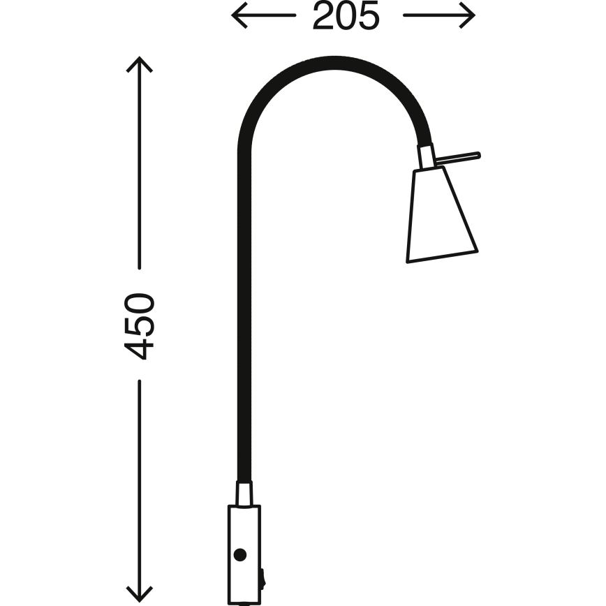 Briloner 2082-015 - LED savitljiva zidna lampa COMFORT LIGHT 1xGU10/5W/230V crna