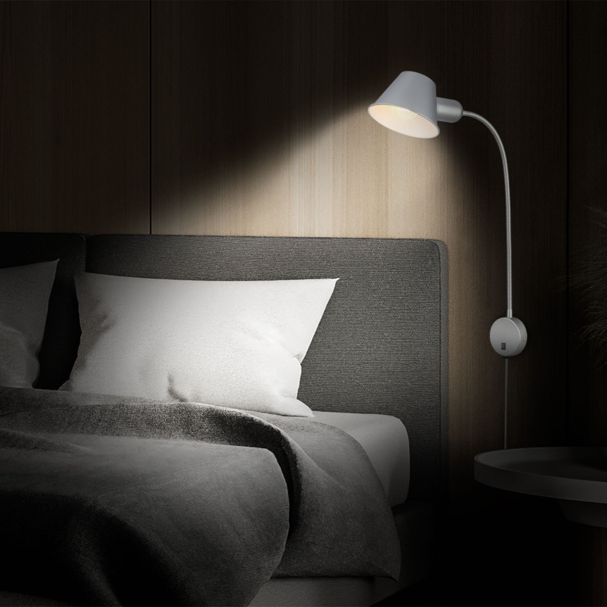 Briloner 2089-014 - Fleksibilna zidna lampa BRELLO 1xE27/10W/230V matni hrom