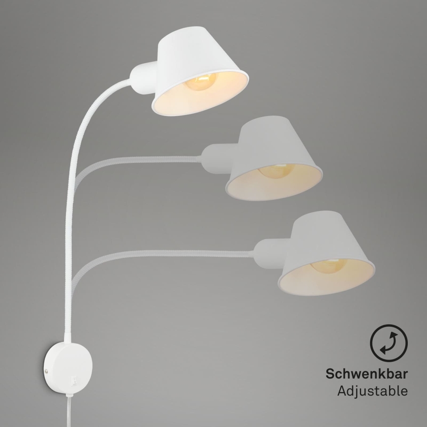 Briloner 2089-016 - Fleksibilna zidna lampa BRELLO 1xE27/10W/230V bela