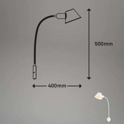 Briloner 2089-016 - Fleksibilna zidna lampa BRELLO 1xE27/10W/230V bela