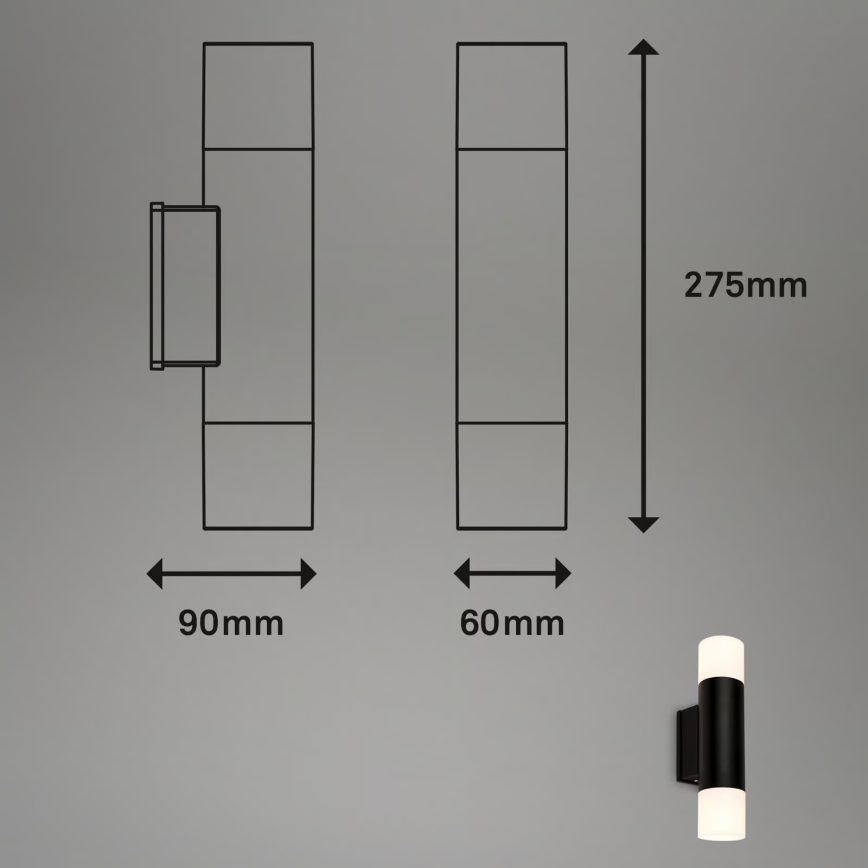 Briloner 2090025 - LED spoljašnje zidno svetlo 2xGU10/4,8W/230V IP44