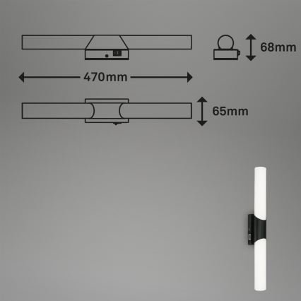 Briloner 2111-115 - LED kupatilsko osvetljenje za ogledalo LED/11W/230V IP44 47 cm crna