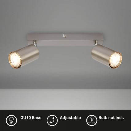 Briloner 2172-022 - Spot svetiljka SPOT 2xGU10/9W/230V matni hrom