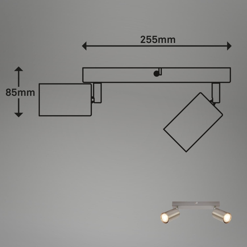 Briloner 2172-022 - Spot svetiljka SPOT 2xGU10/9W/230V matni hrom