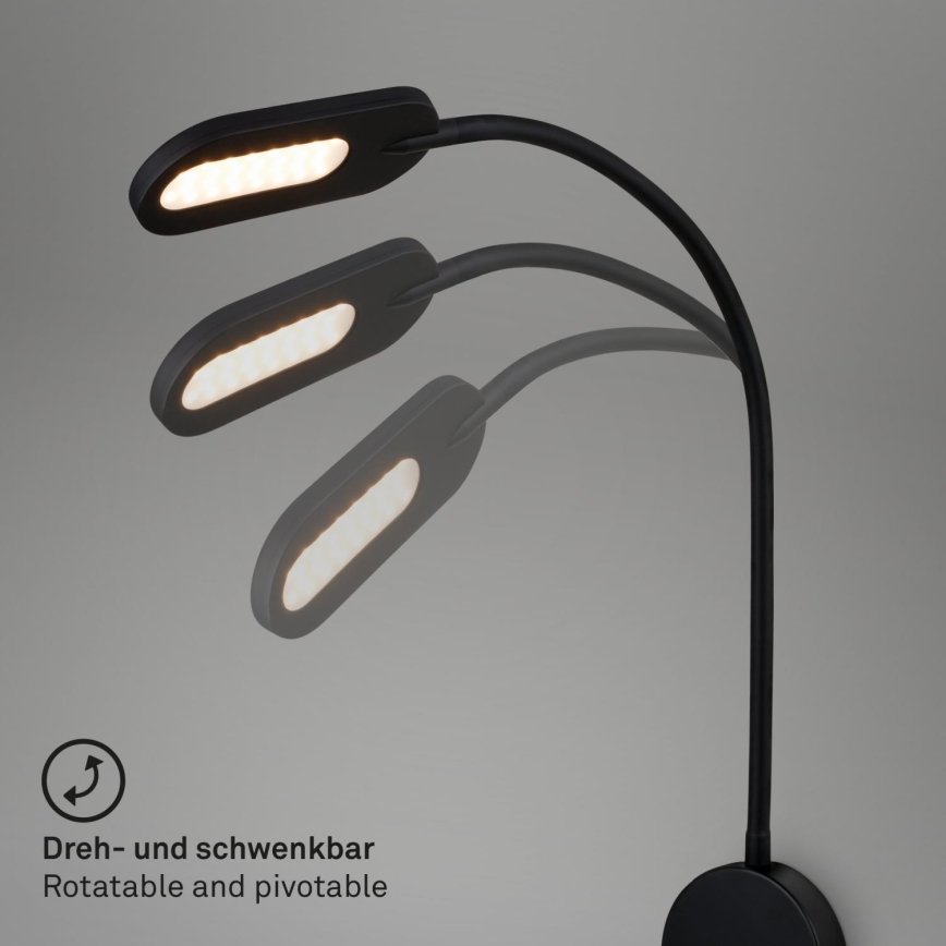 Briloner 2177015 - LED prigušiva fleksibilna zidna lampa LED/6W/230V crna