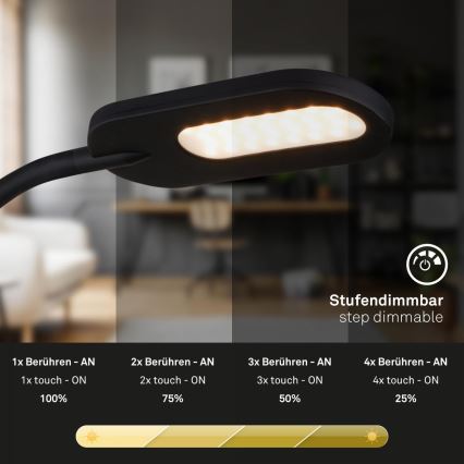 Briloner 2177015 - LED prigušiva fleksibilna zidna lampa LED/6W/230V crna