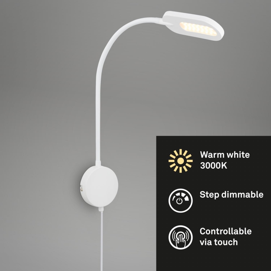 Briloner 2177016 - LED prigušiva fleksibilna zidna lampa LED/6W/230V bela