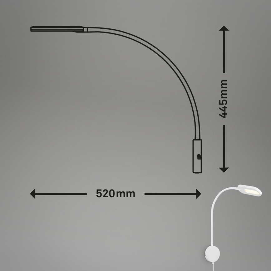 Briloner 2177016 - LED prigušiva fleksibilna zidna lampa LED/6W/230V bela
