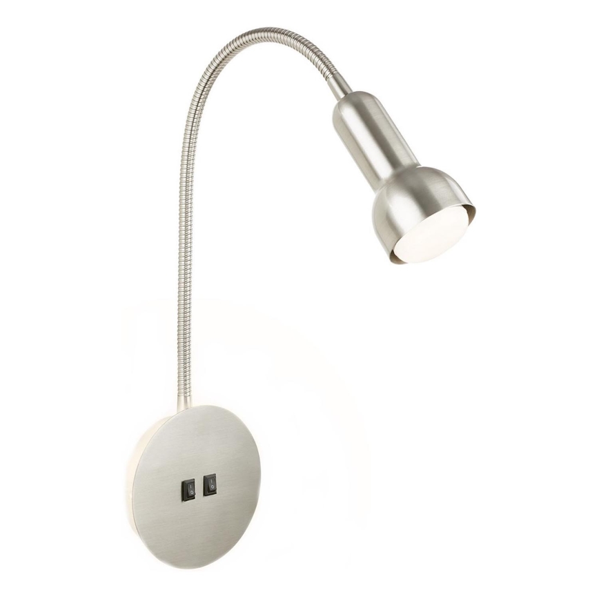 Briloner 2178012 - Fleksibilna LED zidna lampa 1xE14/10W/230V + LED/3W mat hrom