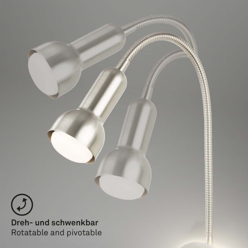Briloner 2178012 - Fleksibilna LED zidna lampa 1xE14/10W/230V + LED/3W mat hrom