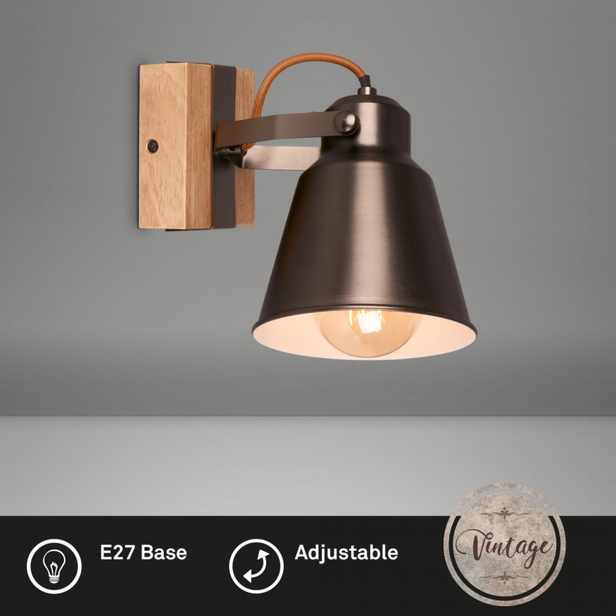 Briloner 2406-014 - Zidno reflektorsko svetlo RETRO 1xE27/40W/230V braon