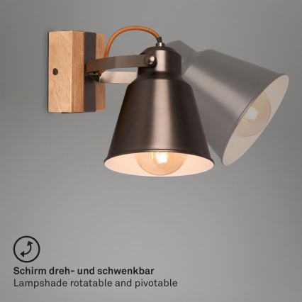 Briloner 2406-014 - Zidno reflektorsko svetlo RETRO 1xE27/40W/230V braon