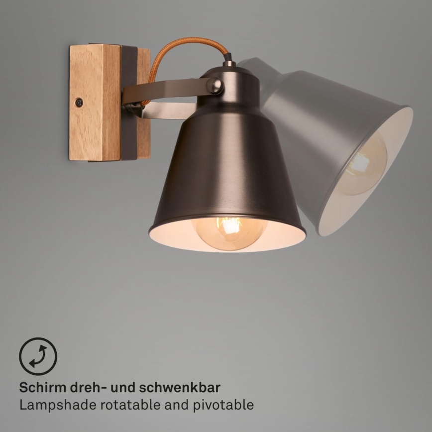 Briloner 2406-014 - Zidno reflektorsko svetlo RETRO 1xE27/40W/230V braon