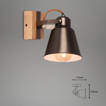 Briloner 2406-014 - Zidno reflektorsko svetlo RETRO 1xE27/40W/230V braon
