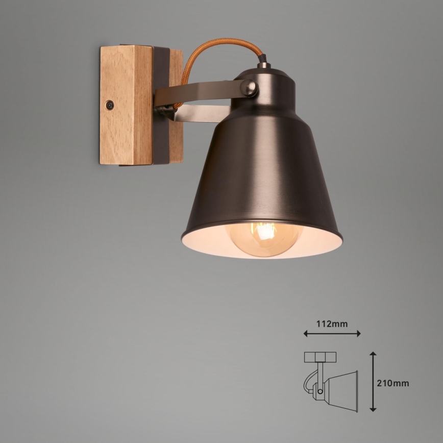 Briloner 2406-014 - Zidno reflektorsko svetlo RETRO 1xE27/40W/230V braon