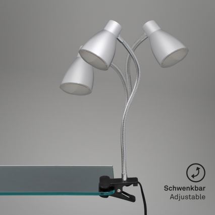 Briloner 2615-014P - LED lampa sa klipsom GRIP LED/2,5W/230V srebrna