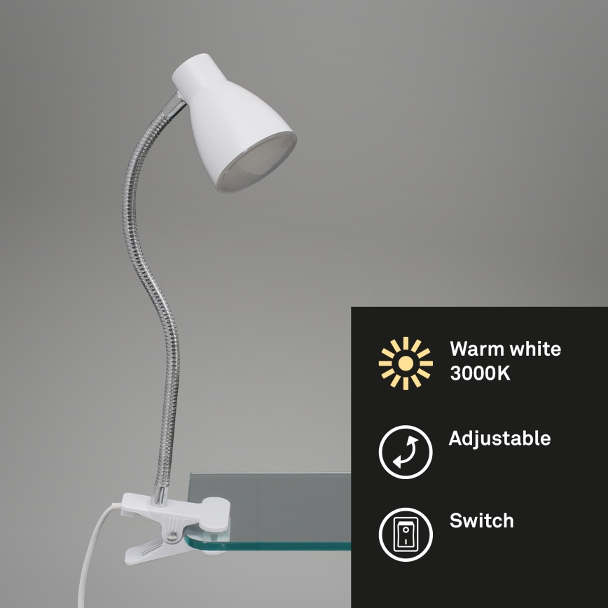 Briloner 2615-016P - LED lampa sa stezaljkom GRIP LED/2,5W/230V bela