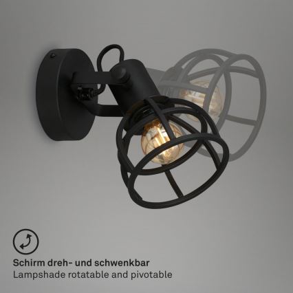 Briloner 2669-015 - Zidna reflektorska lampa RETRO 1xE14/25W/230V crna