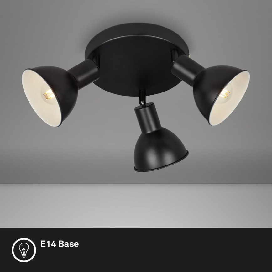 Briloner 2674-035 - RETRO spot lampa 3xE14/25W/230V crna