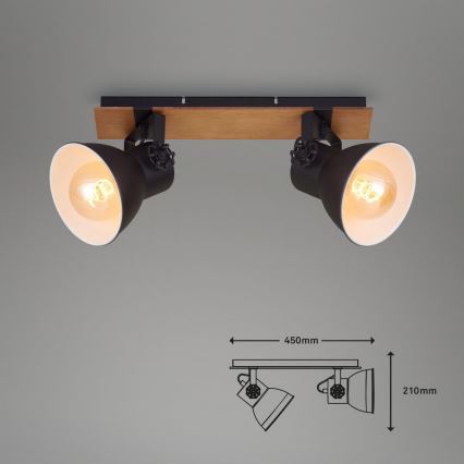 Briloner 2742-025 - Spot svetiljka SPOTLIGHT 2xE27/40W/230V crna/braon