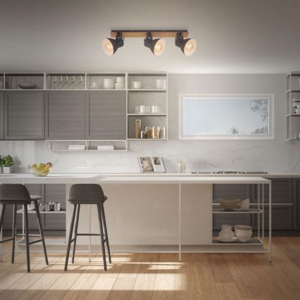 Briloner 2742-035 - Spot svetlo SPOTLIGHT 3xE27/40W/230V crna/smeđa