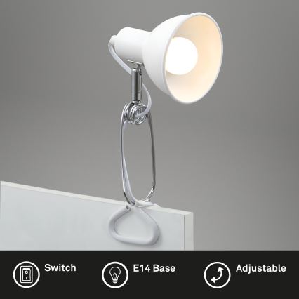 Briloner 2790-016 - Lampa sa klipsom FIX 1xE14/8W/230V bela