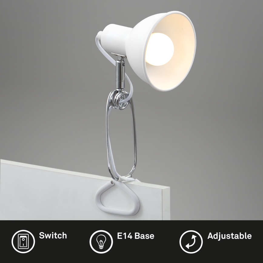 Briloner 2790-016 - Lampa sa klipsom FIX 1xE14/8W/230V bela