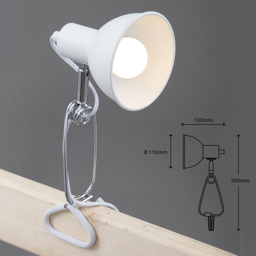 Briloner 2790-016 - Lampa sa klipsom FIX 1xE14/8W/230V bela