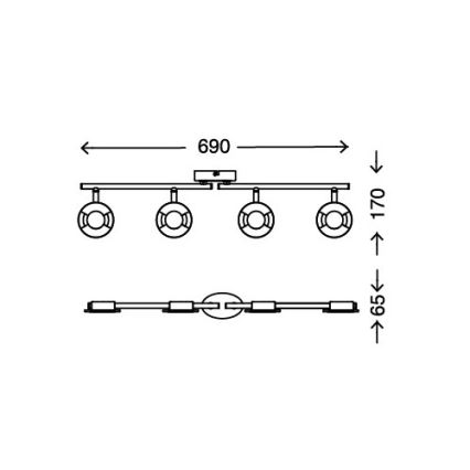 Briloner 2798-042 - LED spot svetlo STONE 4xLED/4,5W/230V
