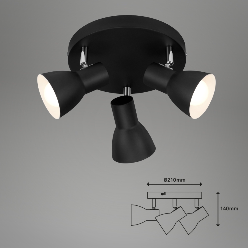 Briloner 2860-035 - Spot lampa CUP 3xE14/25W/230V crna