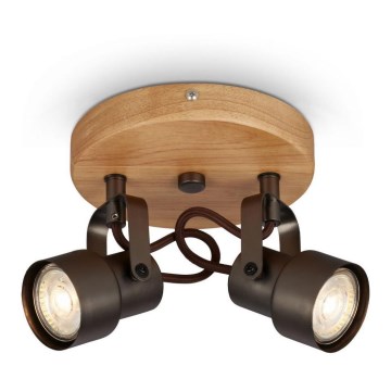 Briloner 2872-025R - LED spot svetiljka SPOTLIGHT 2xGU10/5W/230V braon