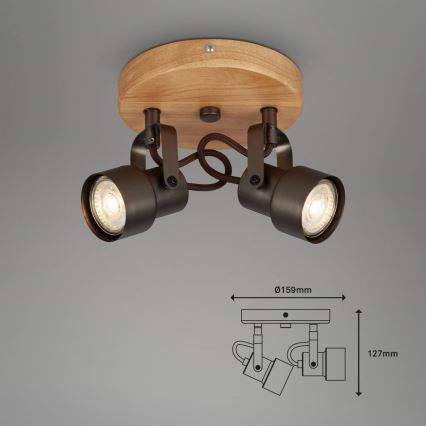 Briloner 2872-025R - LED spot svetiljka SPOTLIGHT 2xGU10/5W/230V braon