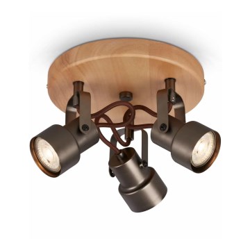 Briloner 2872-035 - LED spot svetiljka SPOTLIGHT 3xGU10/5W/230V braon
