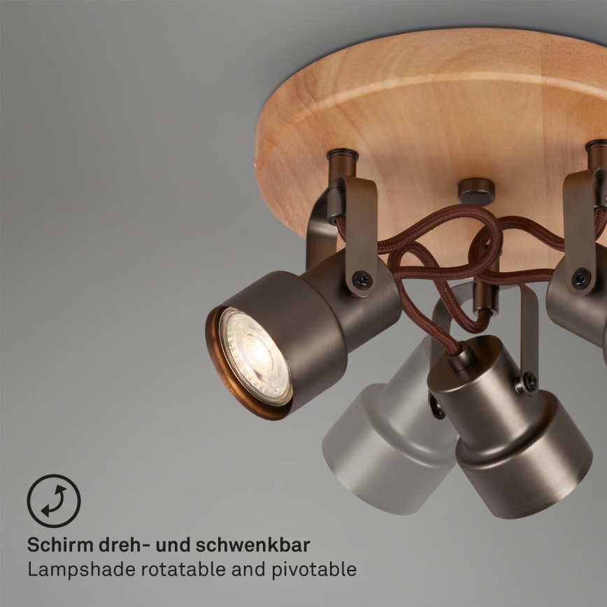 Briloner 2872-035 - LED spot svetiljka SPOTLIGHT 3xGU10/5W/230V braon