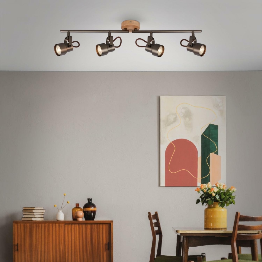 Briloner 2872-045 - LED spot svetiljka TAHUN 4xGU10/5W/230V 3000K smeđa