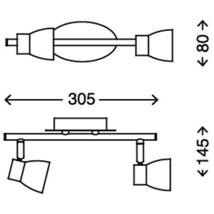 Briloner 2914-022 - LED spot svetiljka 2xGU10/3W/230V 3000K