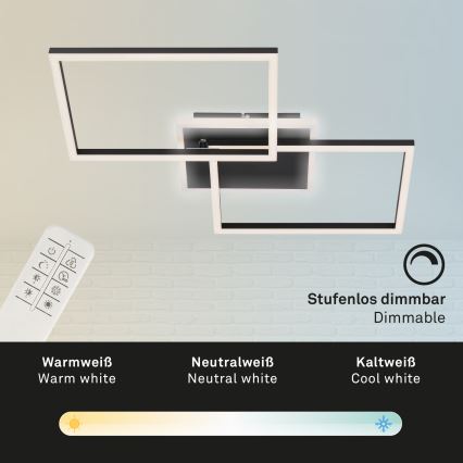 Briloner 3049-015 - LED prigušiva stropna svetiljka FRAME LED/40W/230V + daljinski upravljač