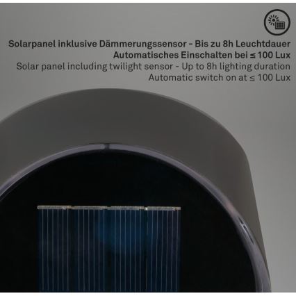 Briloner 3133015 - LED solarno zidno svetlo LED/2W/3,7V IP44 3000K 300 mAh