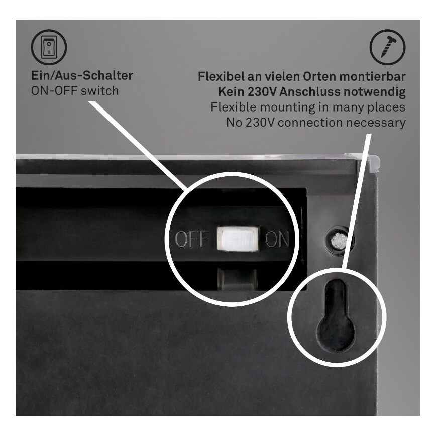 Briloner 3133015 - LED solarno zidno svetlo LED/2W/3,7V IP44 3000K 300 mAh