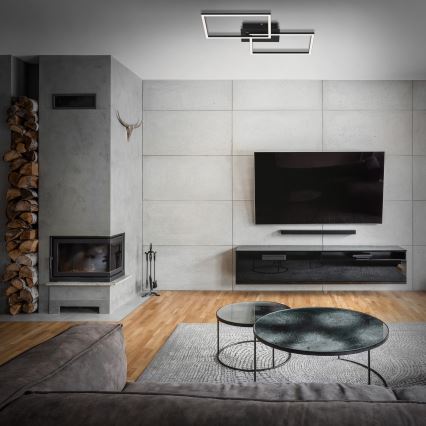 Briloner 3149-018 - LED prigušiva plafonska svetiljka FRAME 2xLED/15W/230V + daljinski upravljač